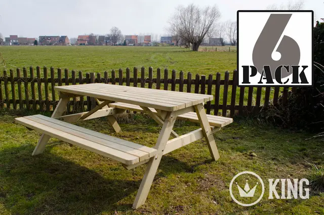 Lot de 6 tables de pique-nique KING® 180 cm