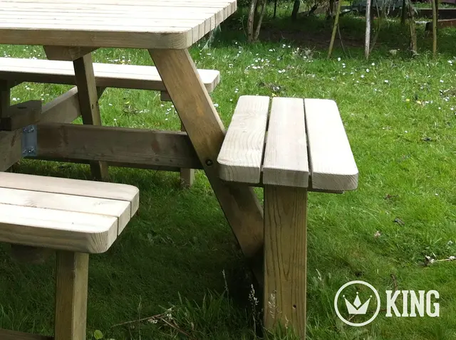 Table de pique-nique carrée KING® 200 × 200 cm – photo 2