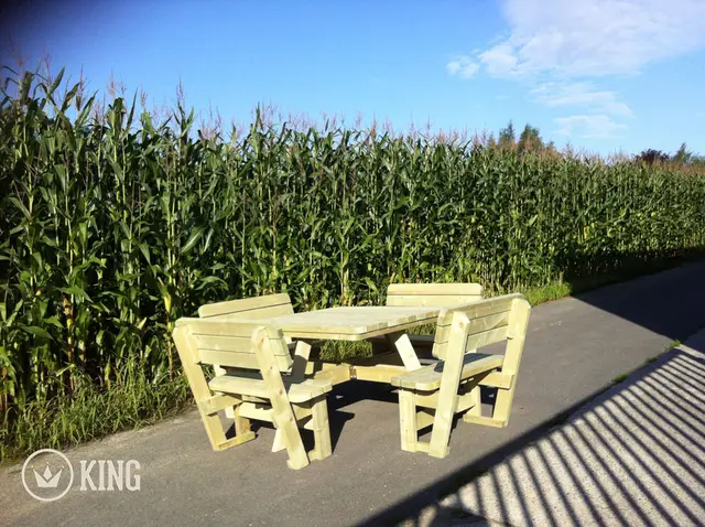 Table de pique-nique carrée KING® XXL avec 4 dossiers – photo 3